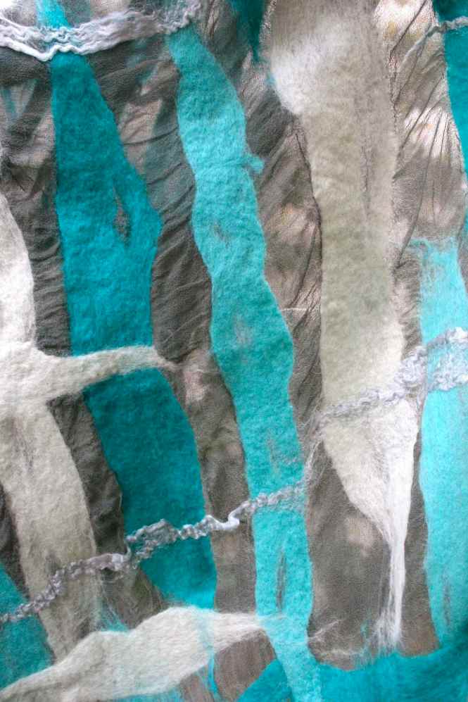 another detail nuno scarf white turquoise