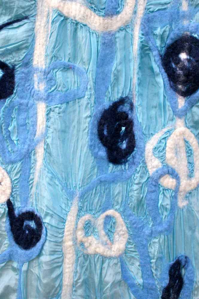 detail blue white nuno scarf