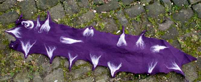 voilet scarf with white silk